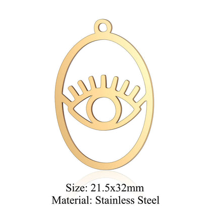 5 pcs/bag eye palm titanium steel pendant fashion