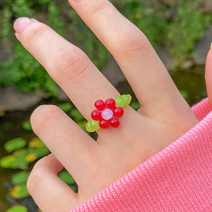 Colorful Stretch Crystal Bead Ring