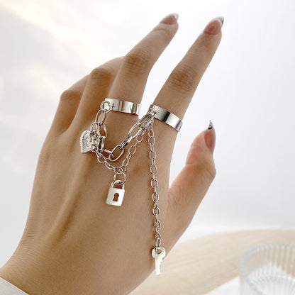 Chain two finger one piece ring wholesale