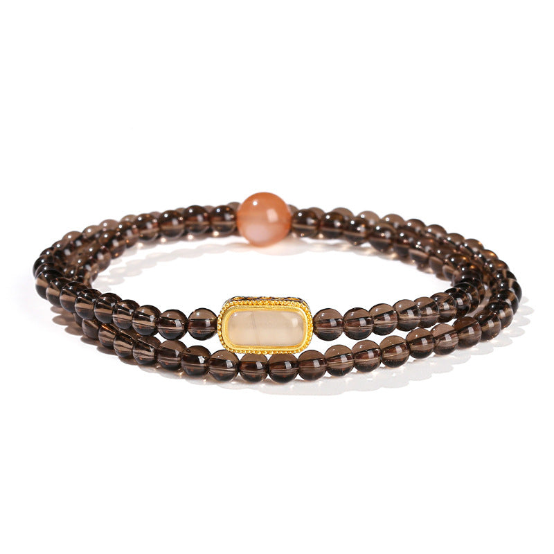 7A Natural Tea Crystal Orange Moonstone Bracelet