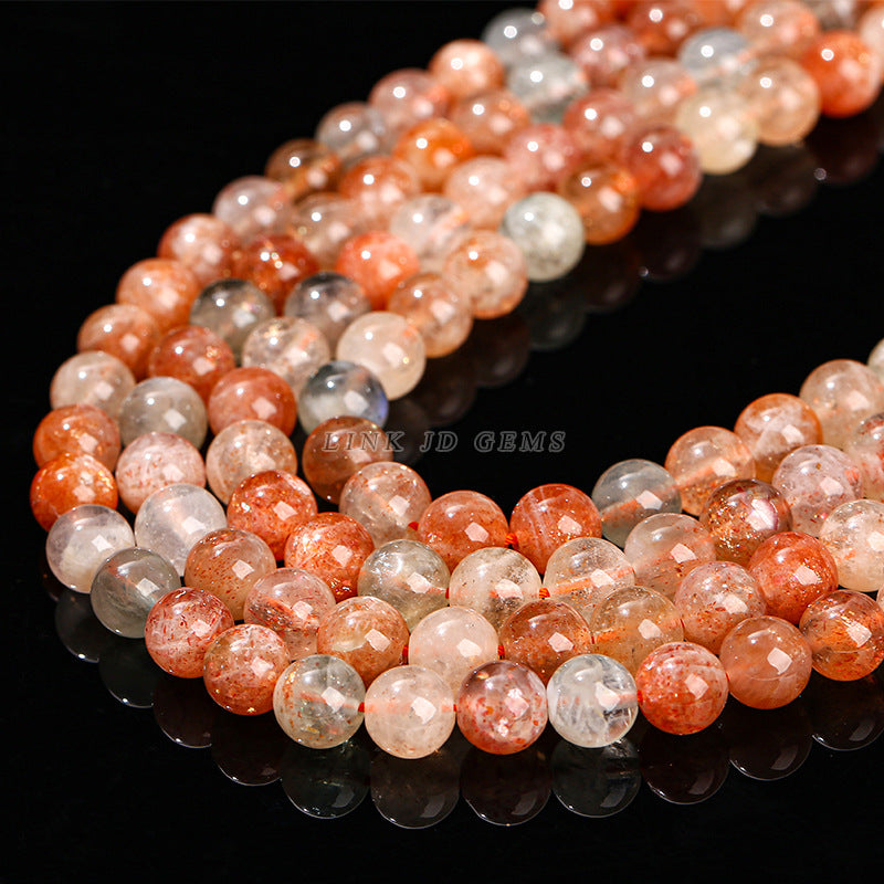 Natural arushite loose beads gold dot sunstone round beads