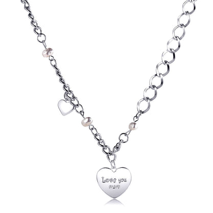 Heart letter tag necklace