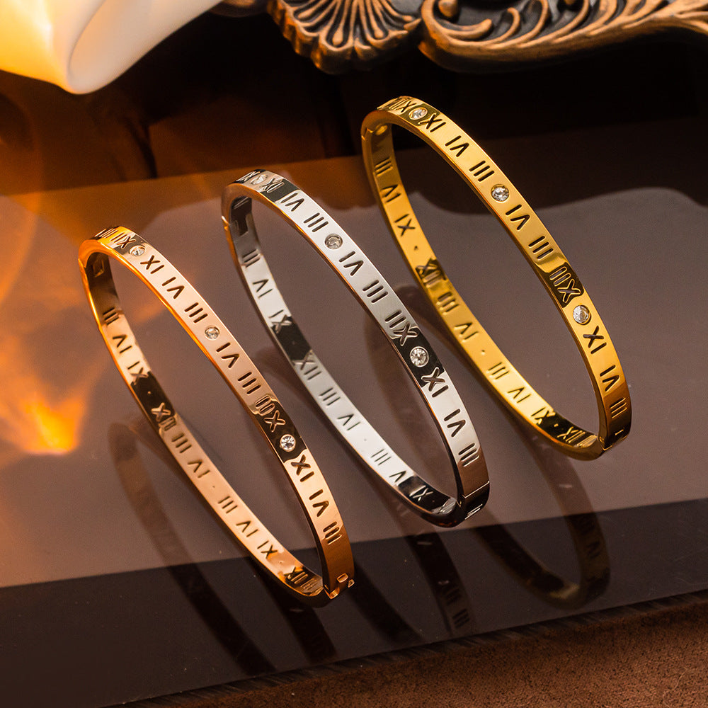 Titanium Steel Bracelet Roman Numerals Fashion Wholesale Couple Bracelet