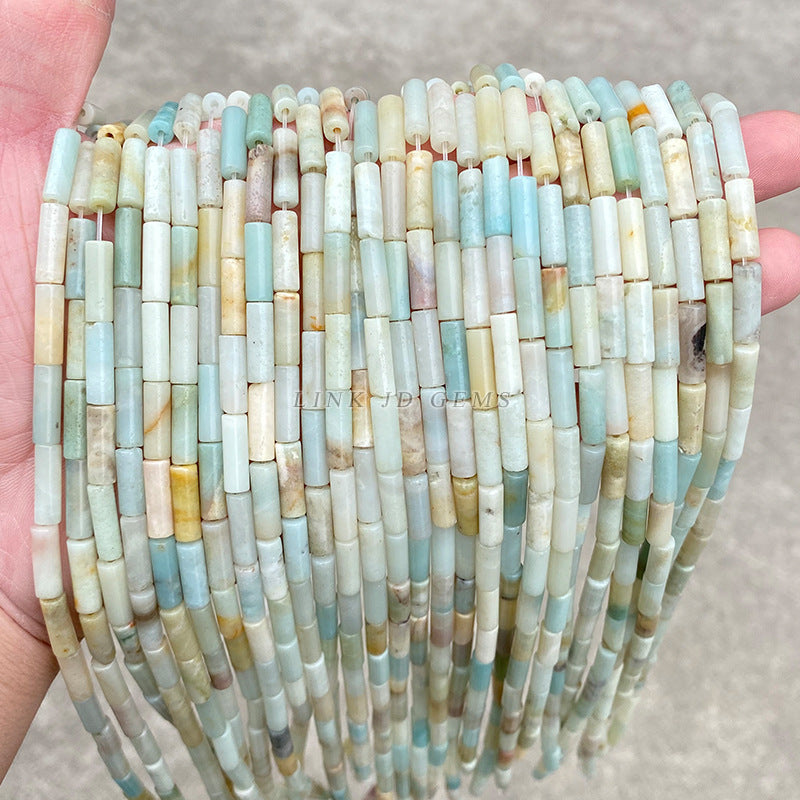 4 * 13M natural Amazonite tubular beads