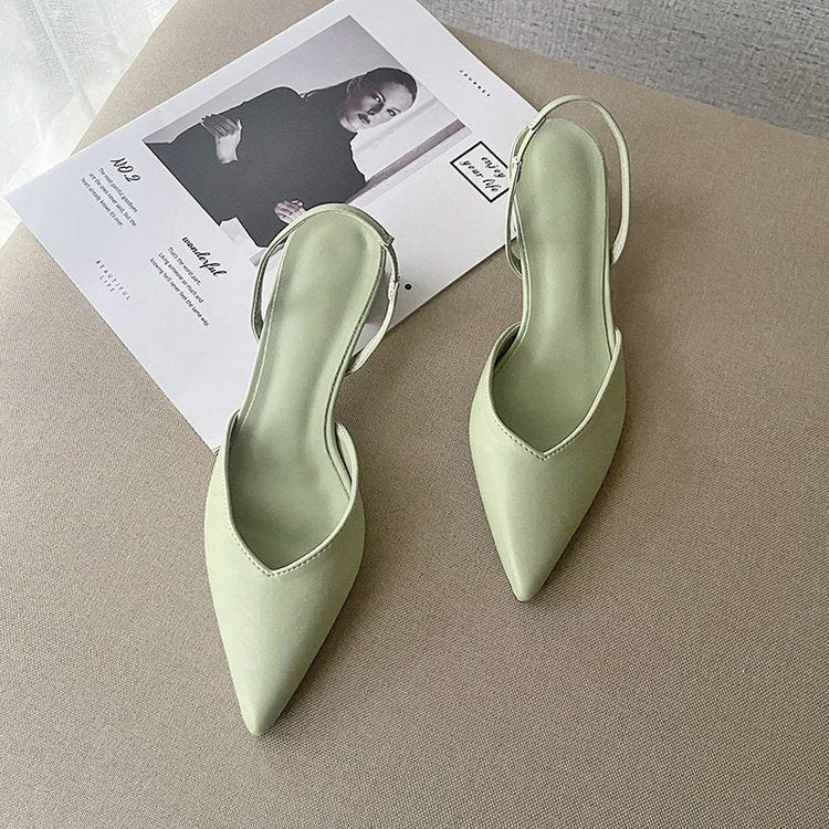 Pointed thick-heeled sandals