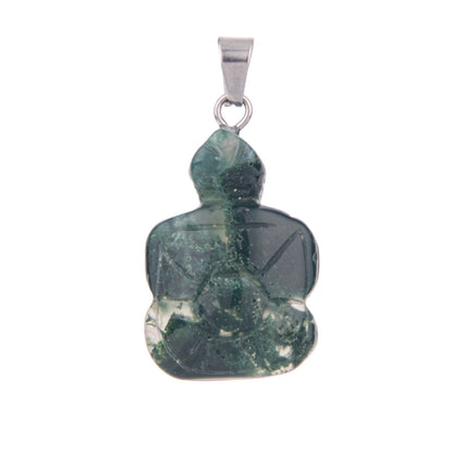 Crystal carved turtle pendant