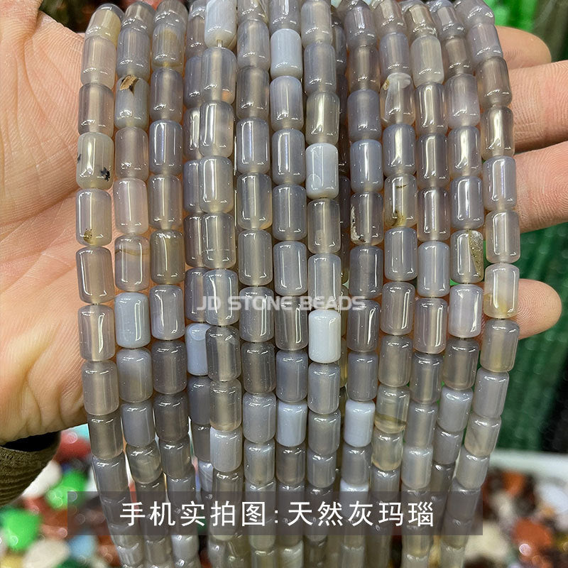 6X10mm crystal agate cylindrical loose beads