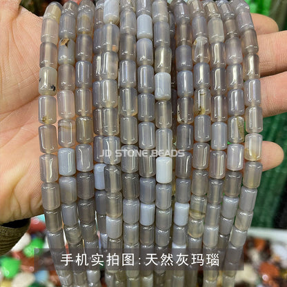 6X10mm crystal agate cylindrical loose beads