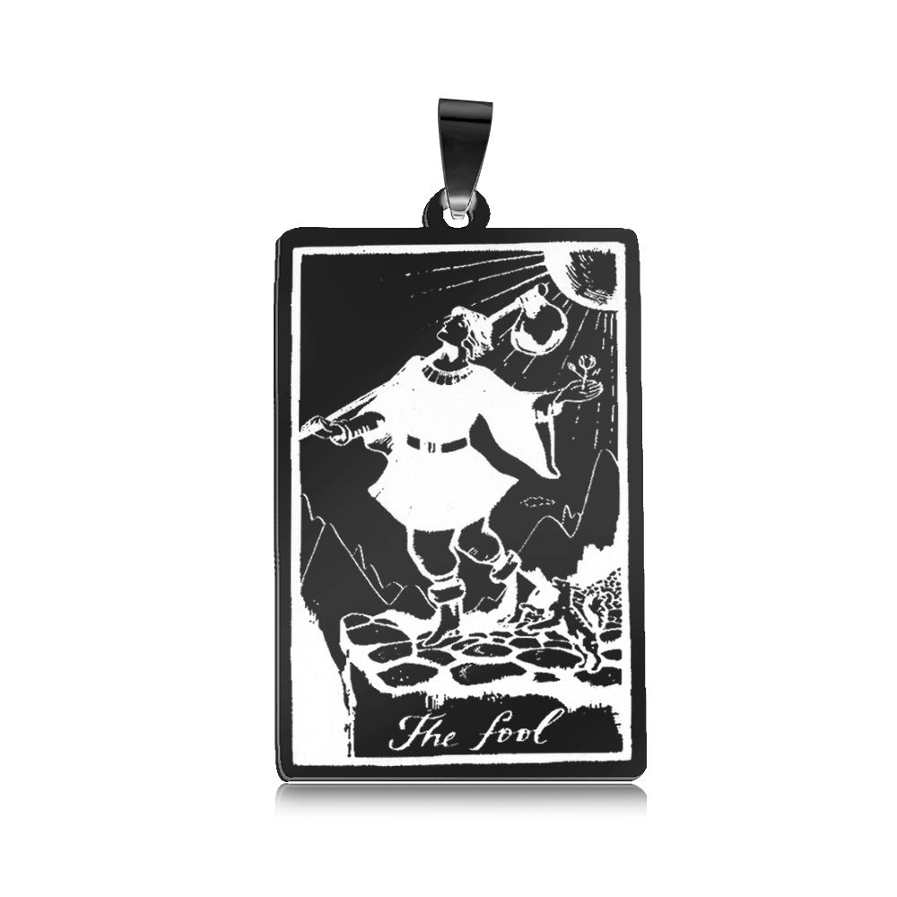 5 pcs/bag gun black tarot brand titanium steel pendant