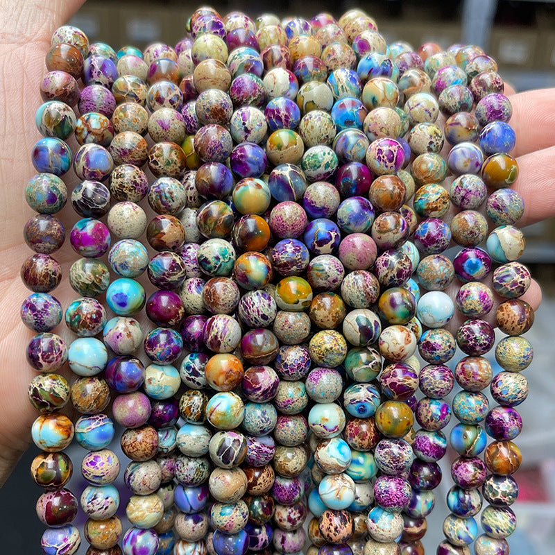 Optimized flower purple emperor stone loose beads