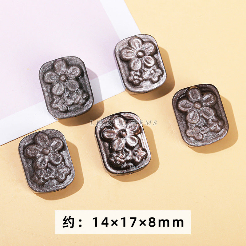 Wholesale of natural silver obsidian carving pendants