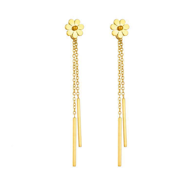 Daisy tassel stud earrings