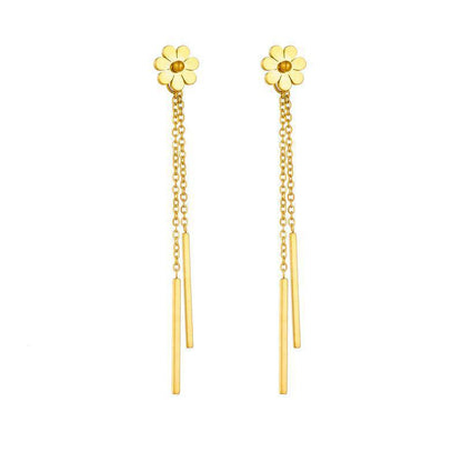 Daisy tassel stud earrings