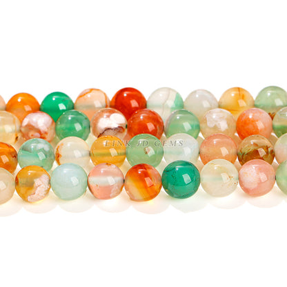 Multi-colored cherry blossom agate loose beads