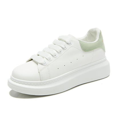 Zapatos blancos de suela gruesa para hombre y mujer, calzado deportivo informal. 