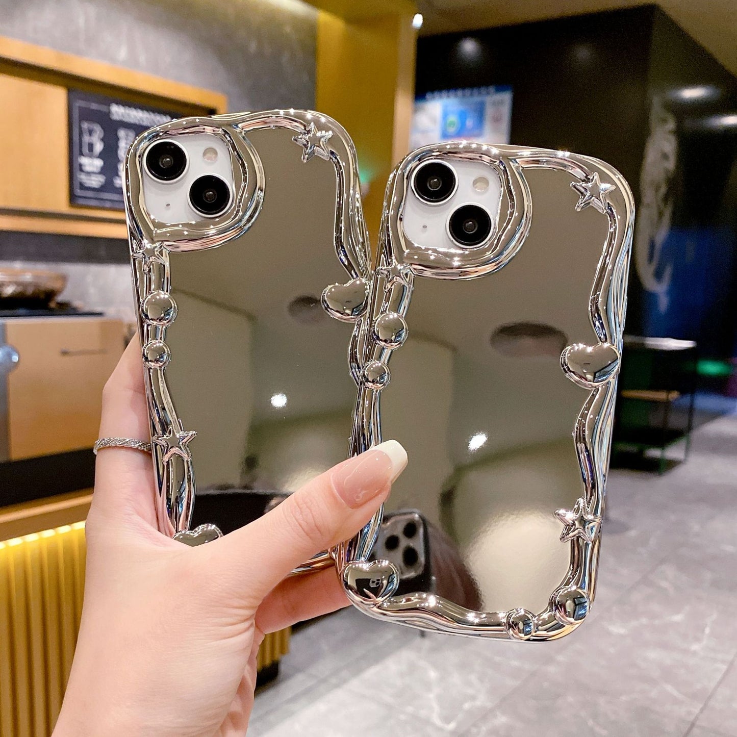 3D Mirror Case iPhone15 11 XR Korean Electroplated Soft Cover