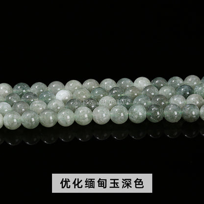 Myanmar jade loose beads DIY jewelry accessories