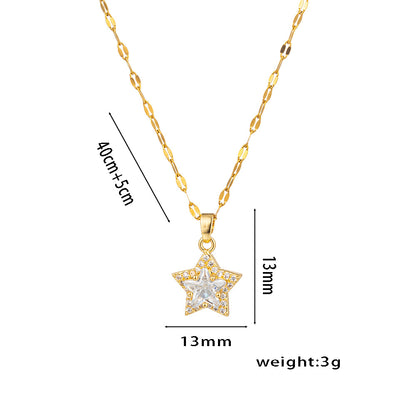 Korean Star Pendant Necklace - Simple, Elegant, Unique, Stylish, Luxury