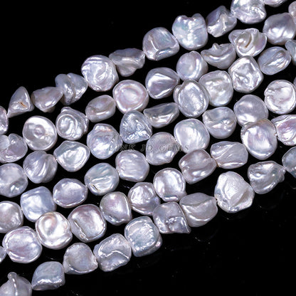 10Mm White Baroque Button Pearl Loose Beads