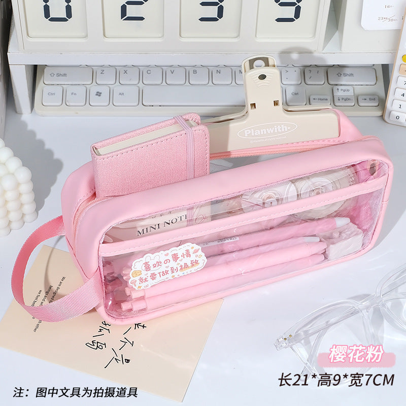 Transparent Large Capacity Pencil Case, Minimalist