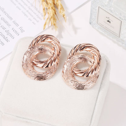 Big circle twist earrings for women