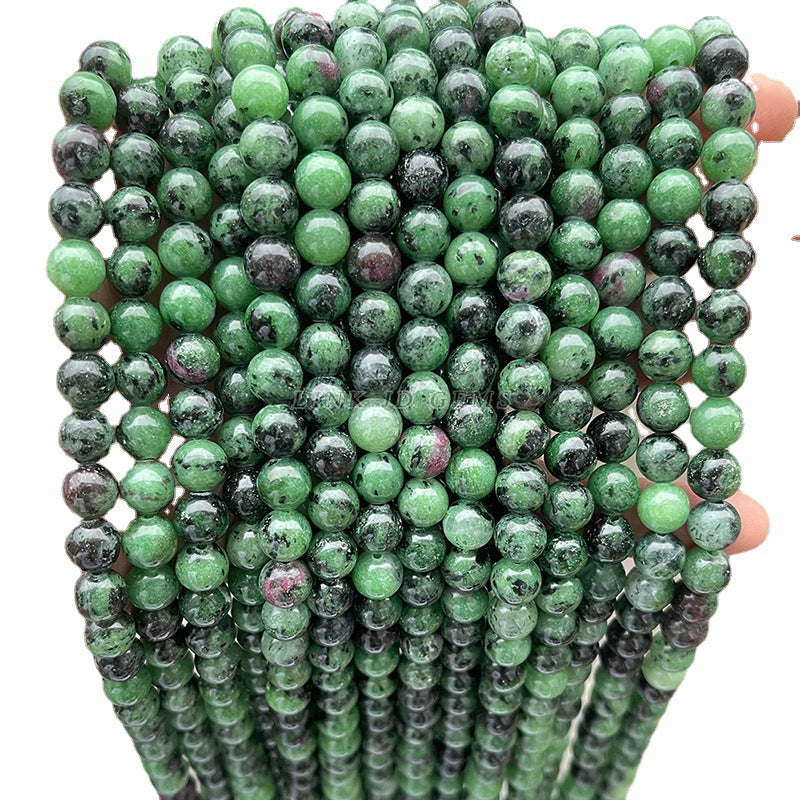 Natural red and green treasure round beads loose beads