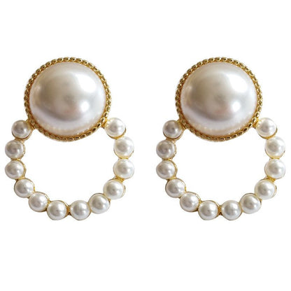 S925 Silver Needle Pearl Stud Earrings