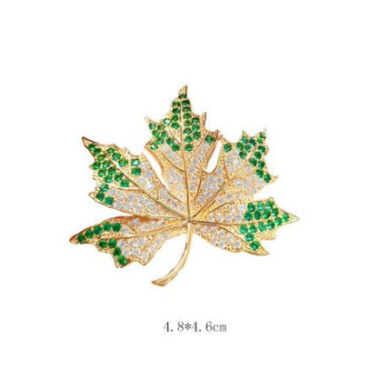 Flash Diamond Maple Leaf Brooch