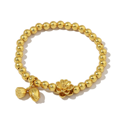 Plated 24K real gold love sand gold beaded bracelet