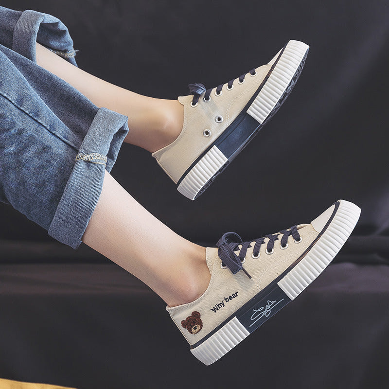 New Spring/Fall Lace-Up Canvas Shoes for Women