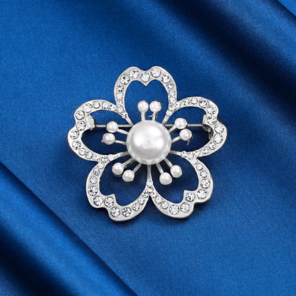 Plum Blossom Pearl Brooch