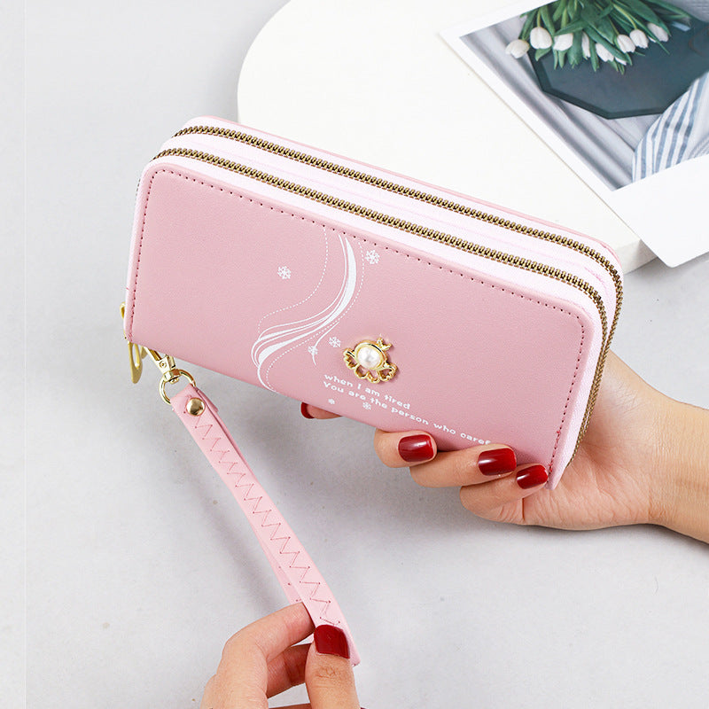 Pearl print mobile phone bag wallet