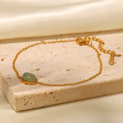 Green Aventurine Natural Stone Pendant Bracelet