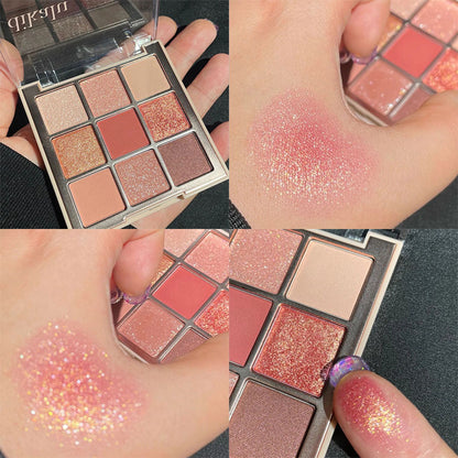 Paleta de sombras de ojos de copo de nieve con purpurina de 9 colores 