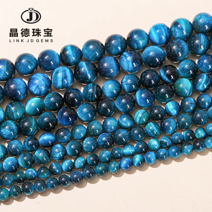 5A royal blue tiger's eye stone loose beads tiger clear stone round beads