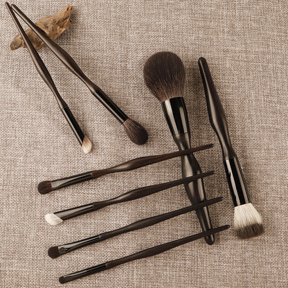 Purple Sandalwood and Brocade Wood 8-Piece Makeup Brush Set