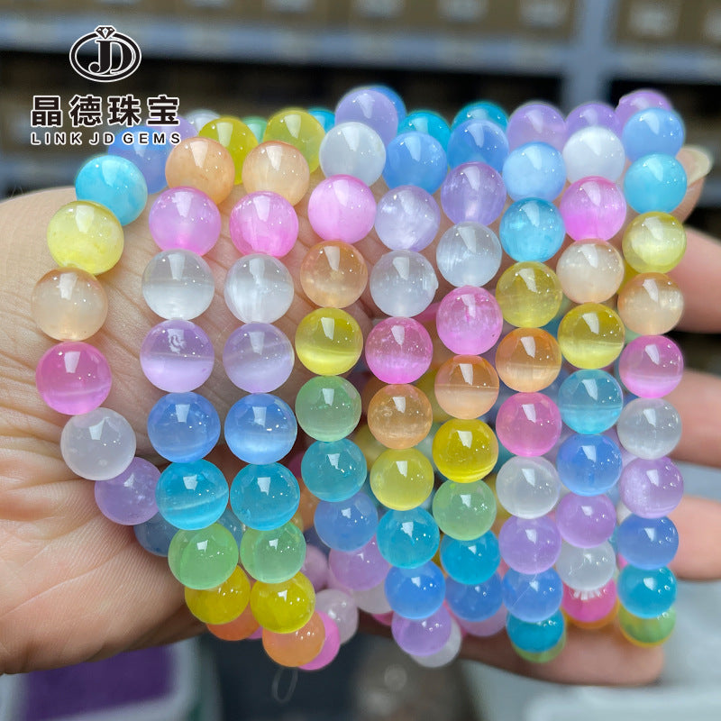 Candy colored gypsum stone bracelet