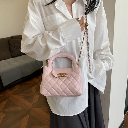 Rhombus bag versatile fashion soft leather