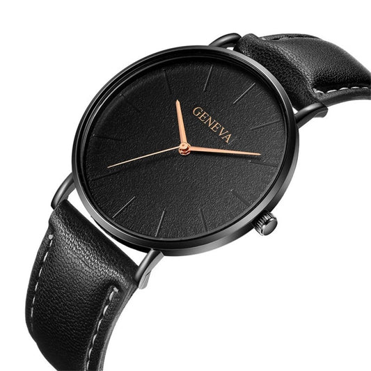 Minimalist Business Mens Watch Leather Strap Stylish