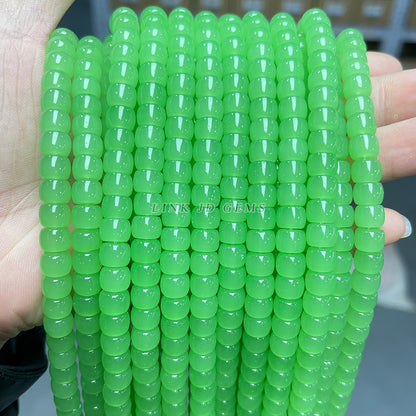 6 * 8Mm cylindrical glazed beads loose beads