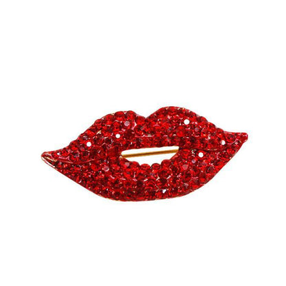 Sexy red lip brooch