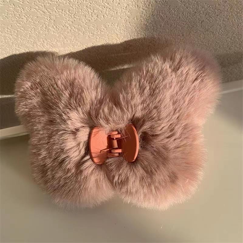 Autumn/Winter Plush Butterfly Clip