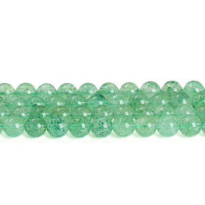 Perlas sueltas de cristal de fresa verde natural 