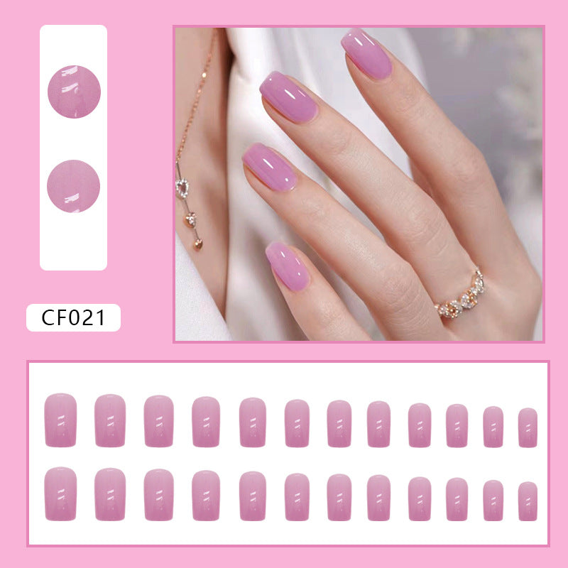 Glossy Solid Color Square Nails