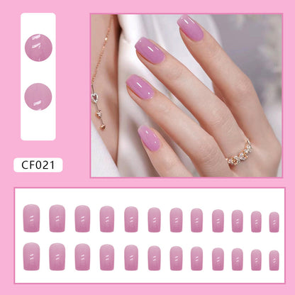 Glossy Solid Color Square Nails