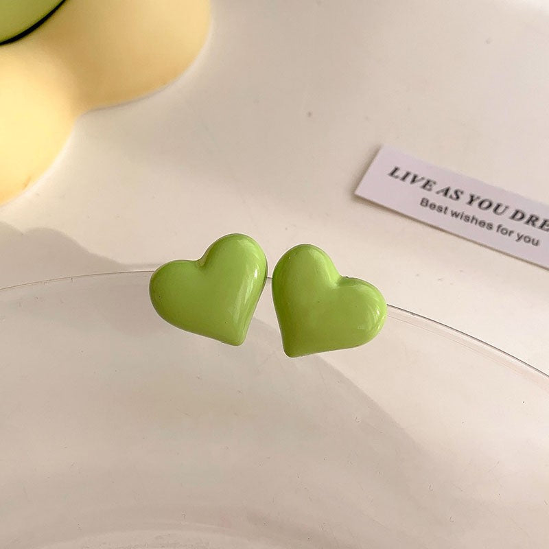 Candy color love earrings for women