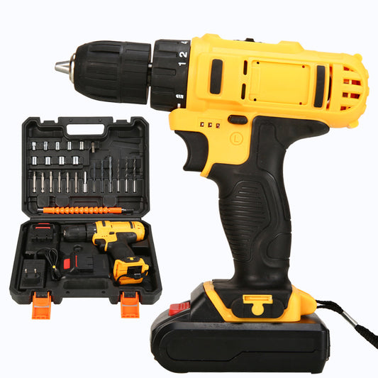 Rechargeable Lithium Drill Set - Cordless Electric Screwdriver Kit for Home Use