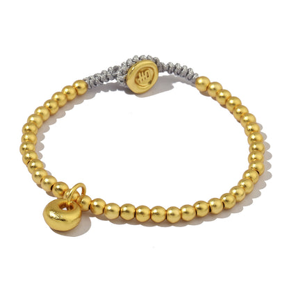 Plated 24K real gold love sand gold beaded bracelet