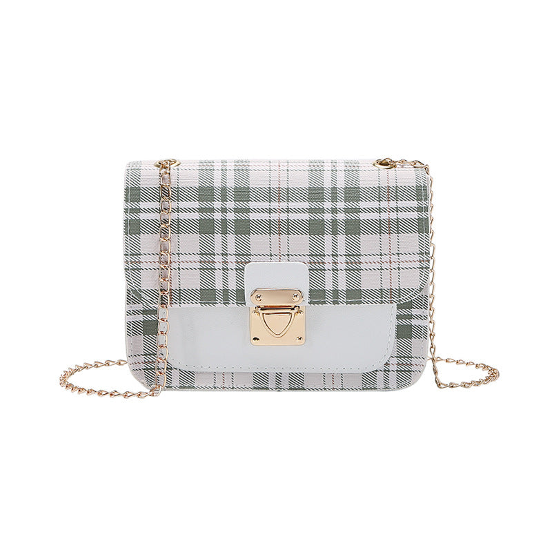 Ladies bags plaid square bag