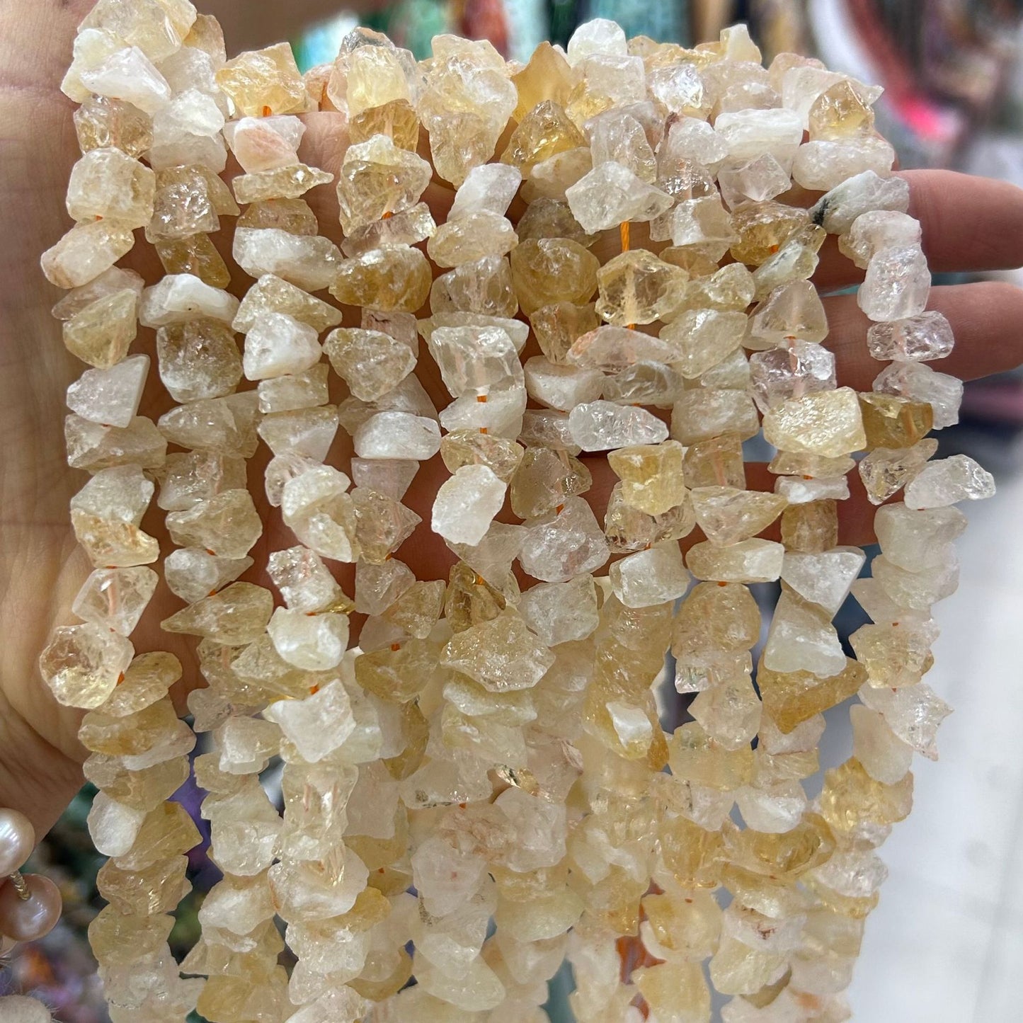 10-12MM natural stone crystal straight hole raw stone loose beads